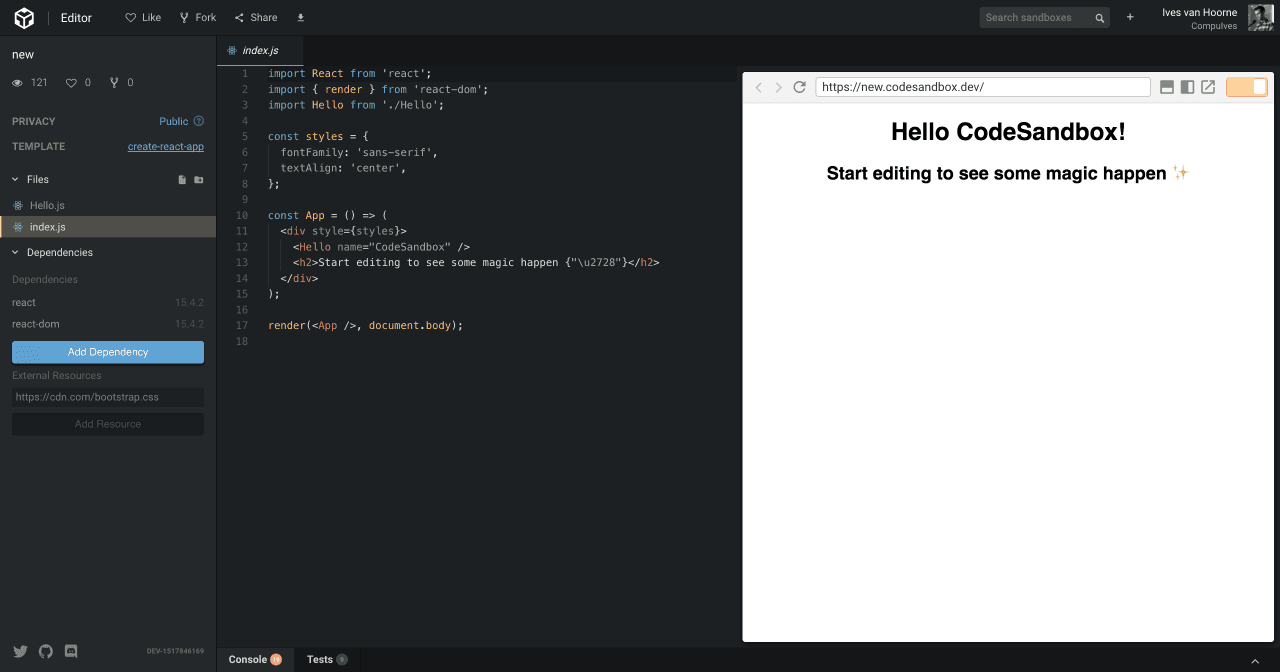 Announcing CodeSandbox 2.5 - CodeSandbox