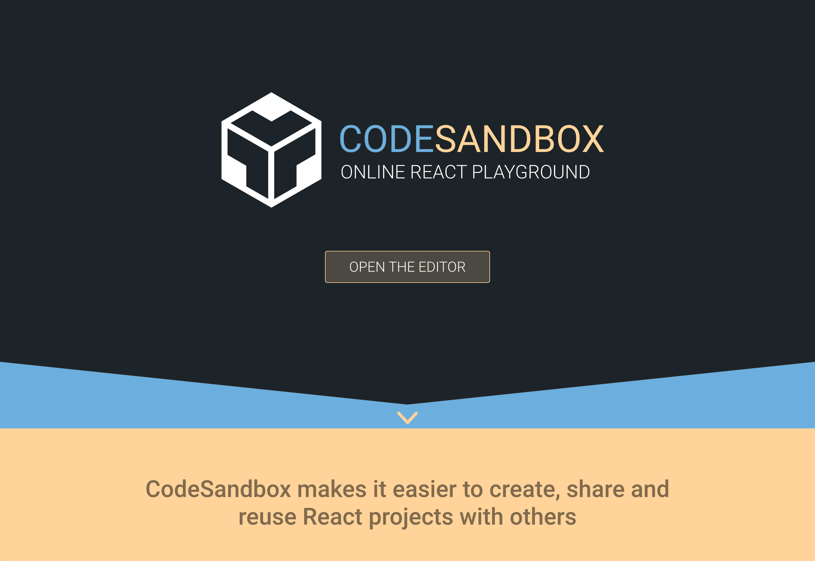 old website of codesandbox back in 2017