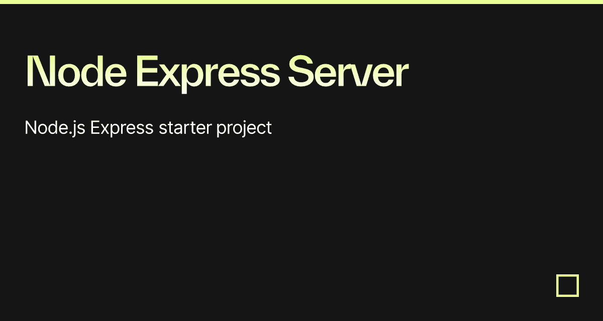 Node Express Server
