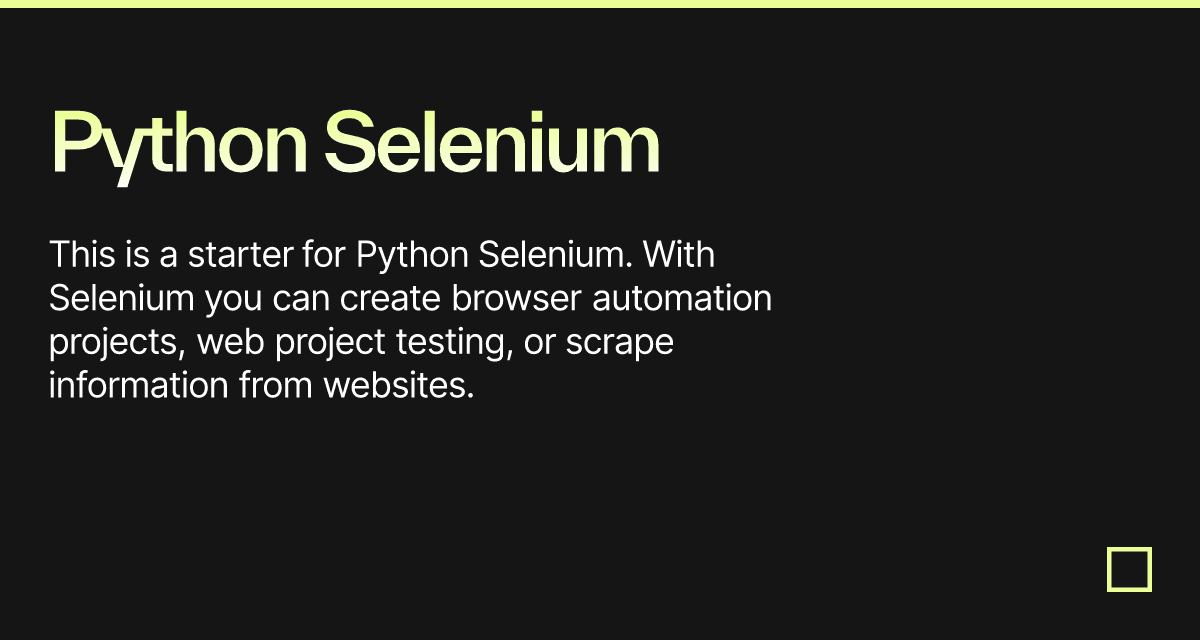 Python Selenium
