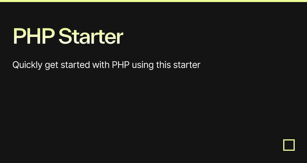 PHP Starter