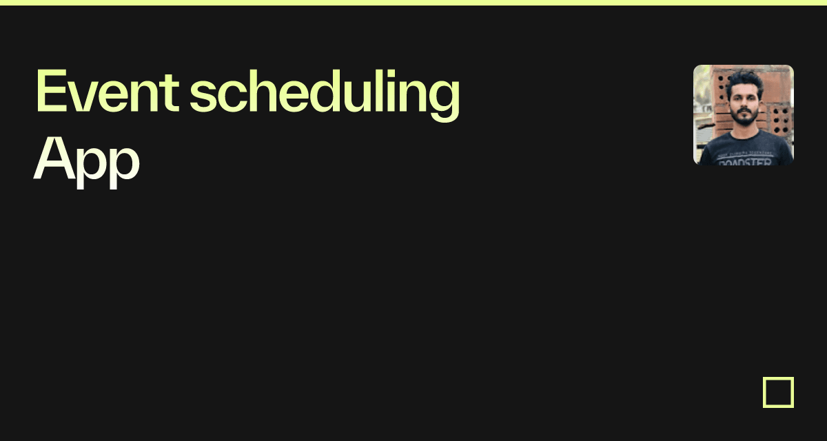 Event scheduling App