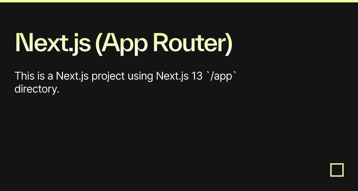 Next.js (App Router)