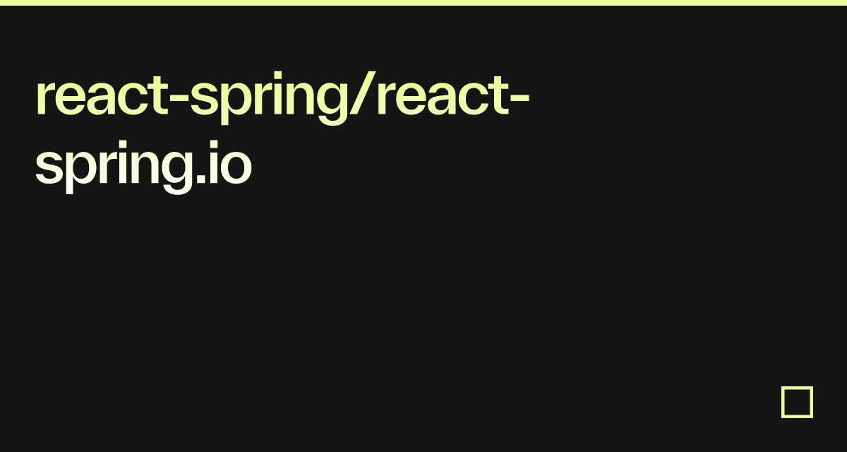 react-spring/react-spring.io