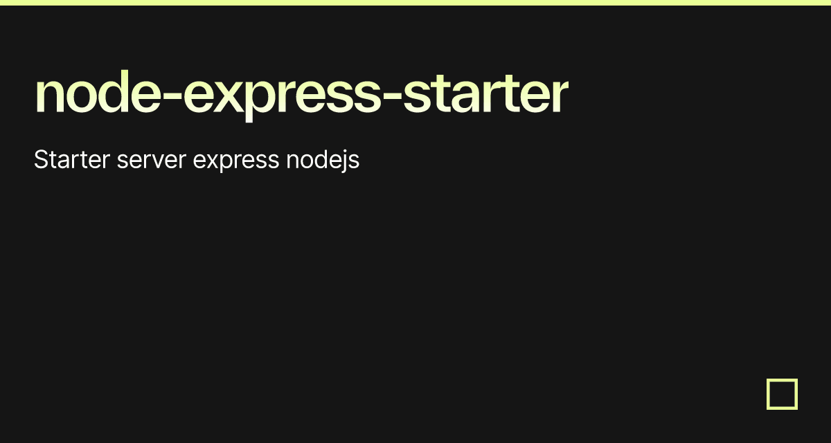 node-express-starter