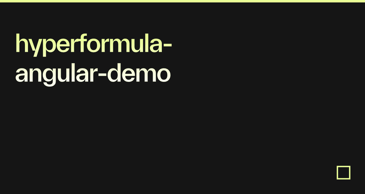hyperformula-angular-demo