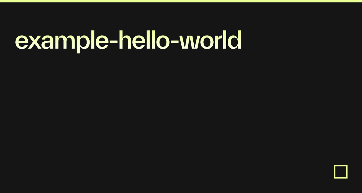 example-hello-world