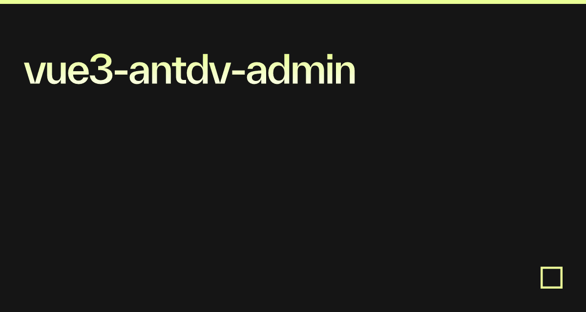 vue3-antdv-admin