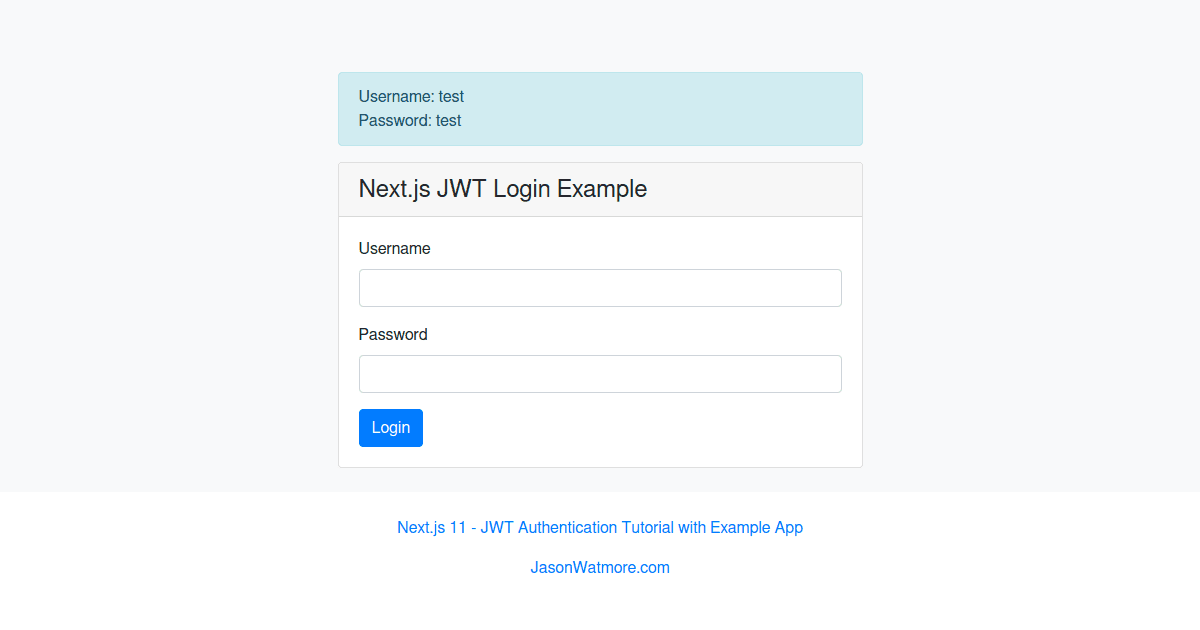 Next.js 11 - JWT Authentication Example