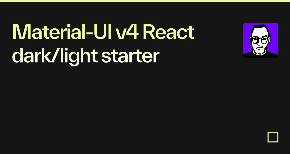 Material-UI v4 React dark/light starter