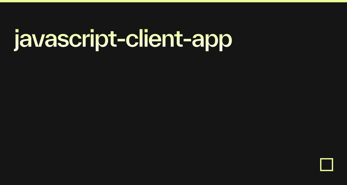 javascript-client-app