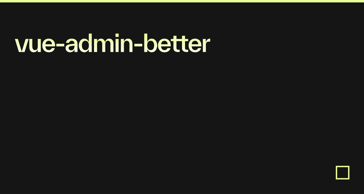 vue-admin-better