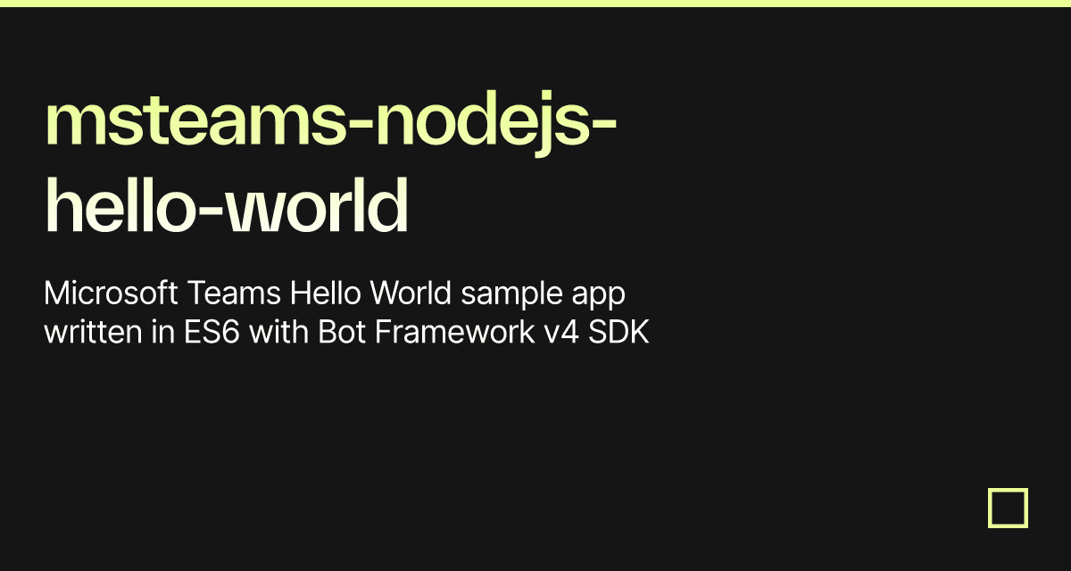 msteams-nodejs-hello-world