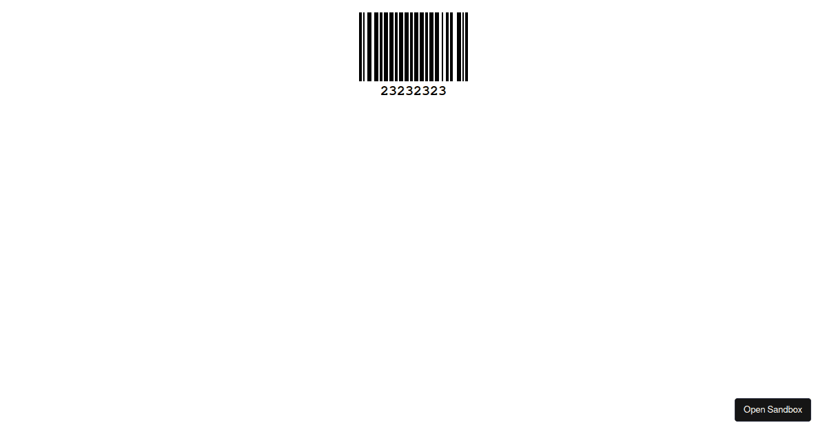 JsBarcode example with functional component - CodeSandbox