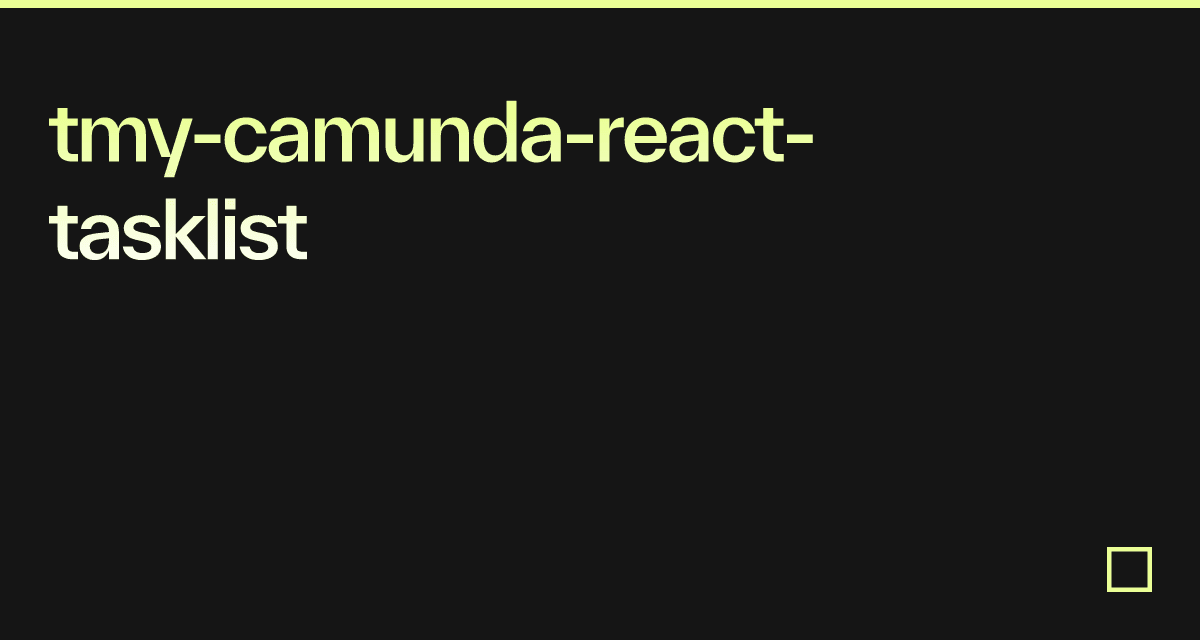 tmy-camunda-react-tasklist