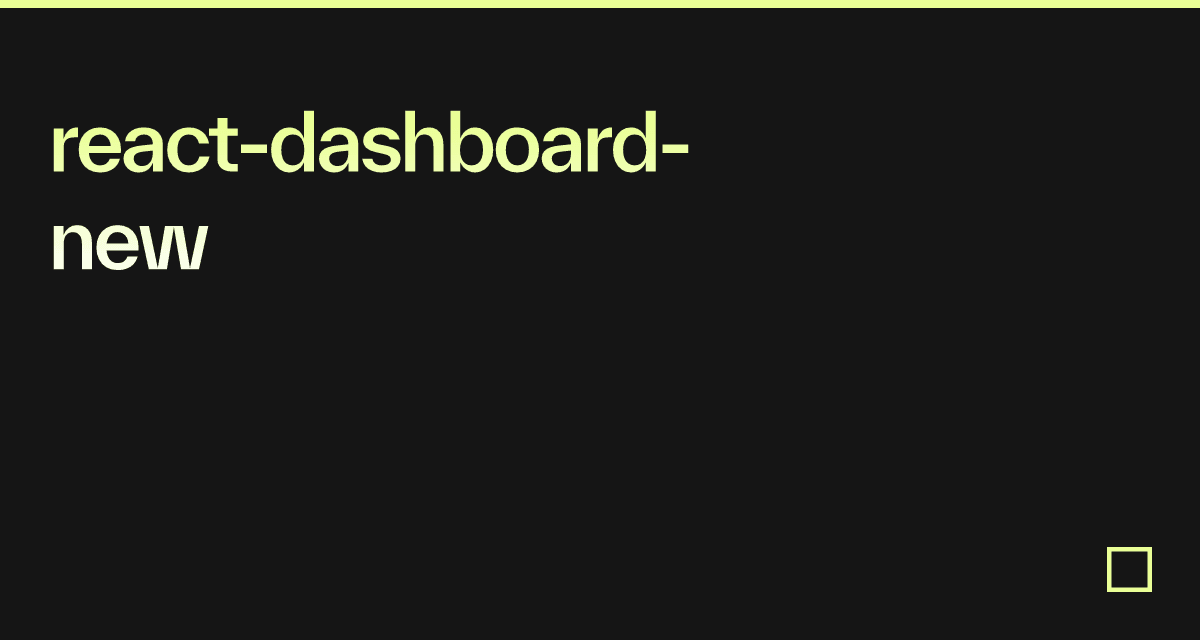 react-dashboard-new