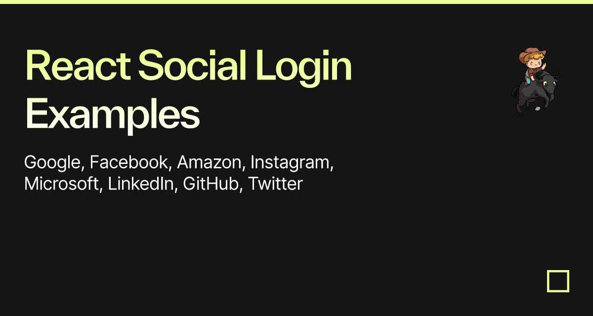 React Social Login Examples