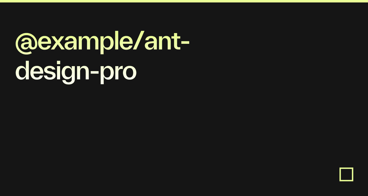 @example/ant-design-pro