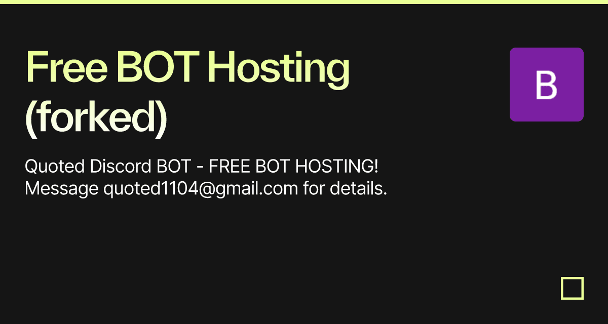 Free BOT Hosting (forked)