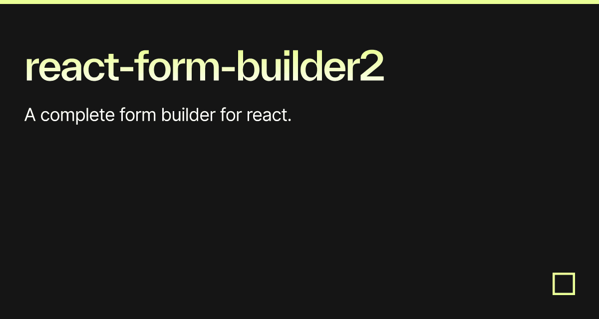 react-form-builder2