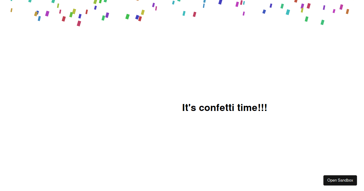 react-raining-confetti examples - CodeSandbox