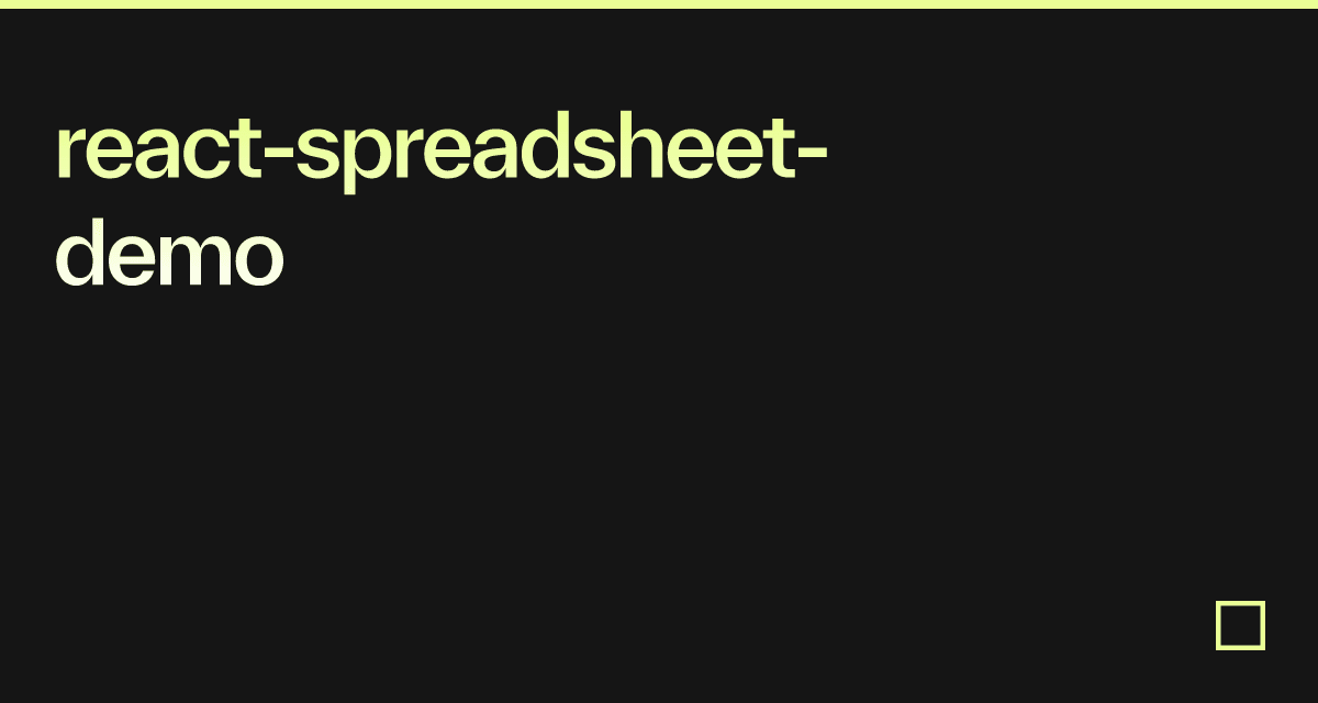 react-spreadsheet-demo