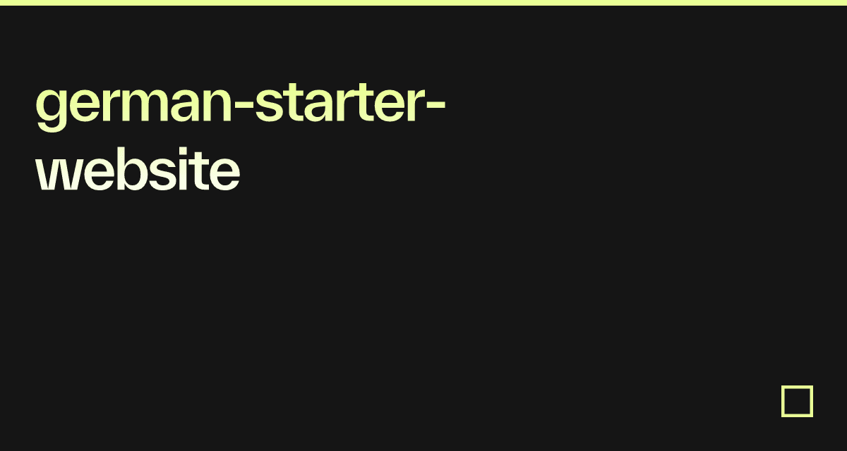 german-starter-website