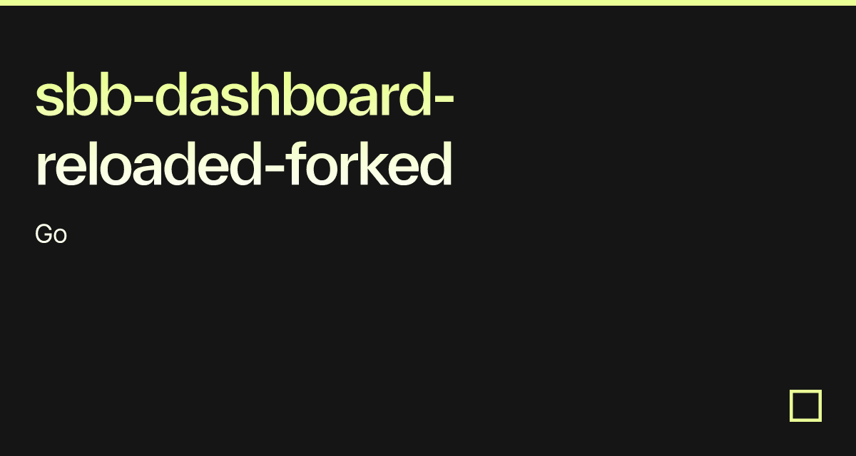 sbb-dashboard-reloaded-forked