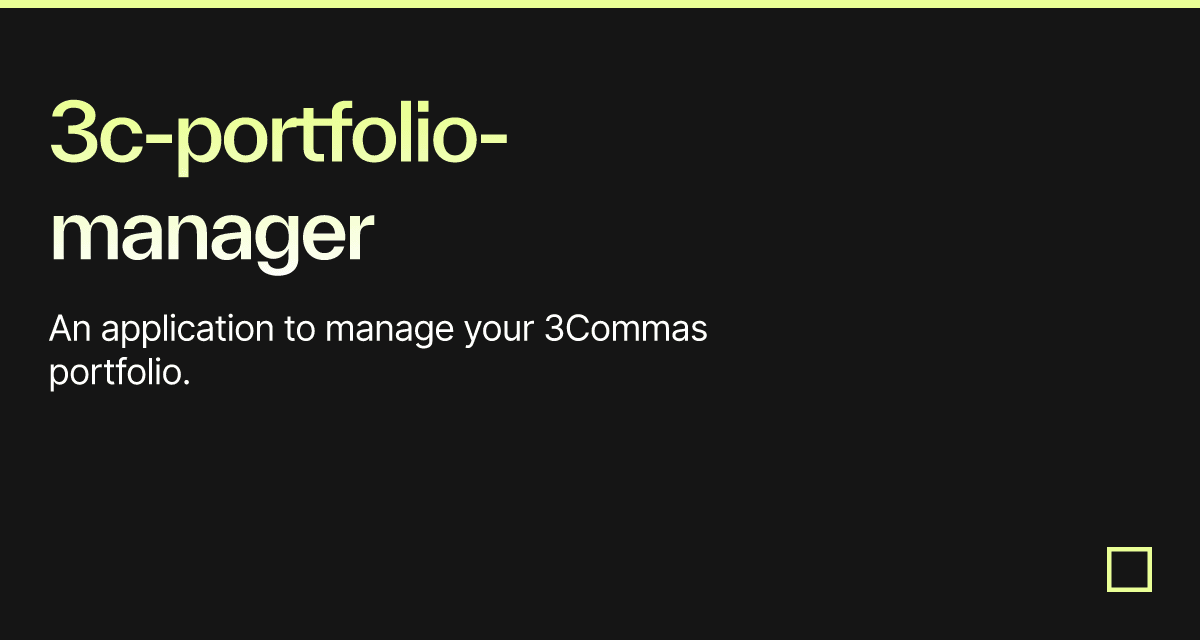 3c-portfolio-manager