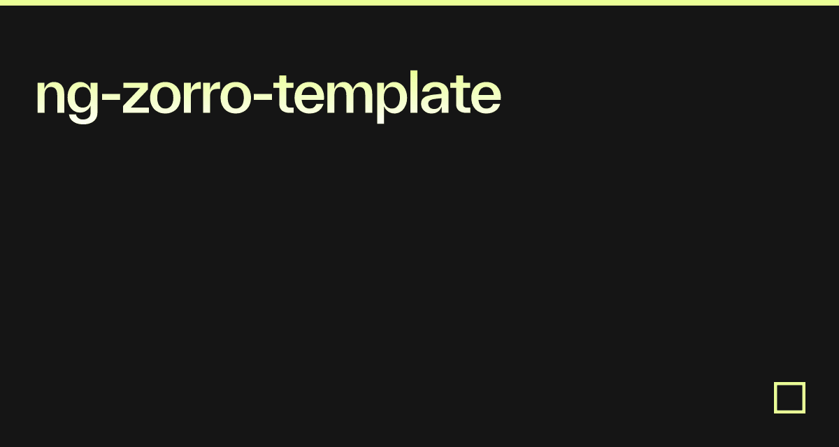ng-zorro-template