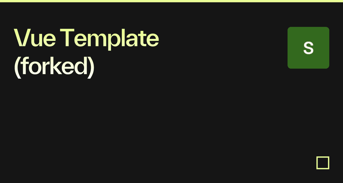 Vue Template (forked)