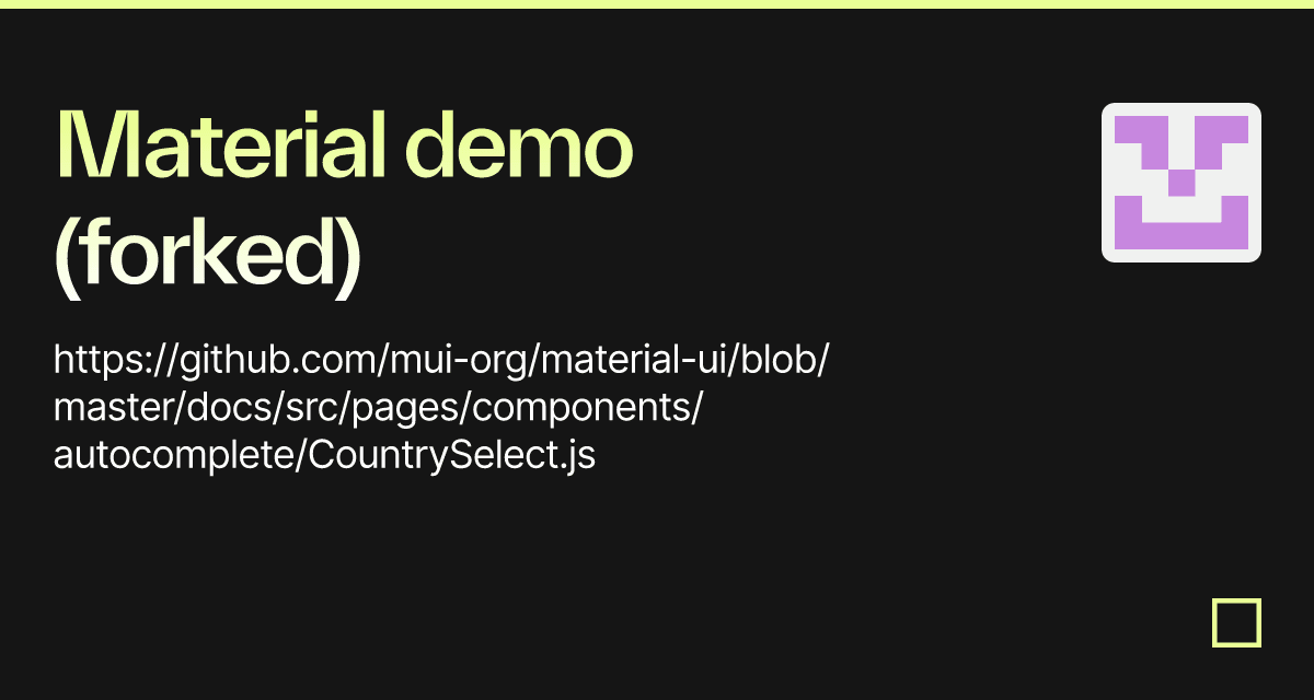 Material demo (forked)