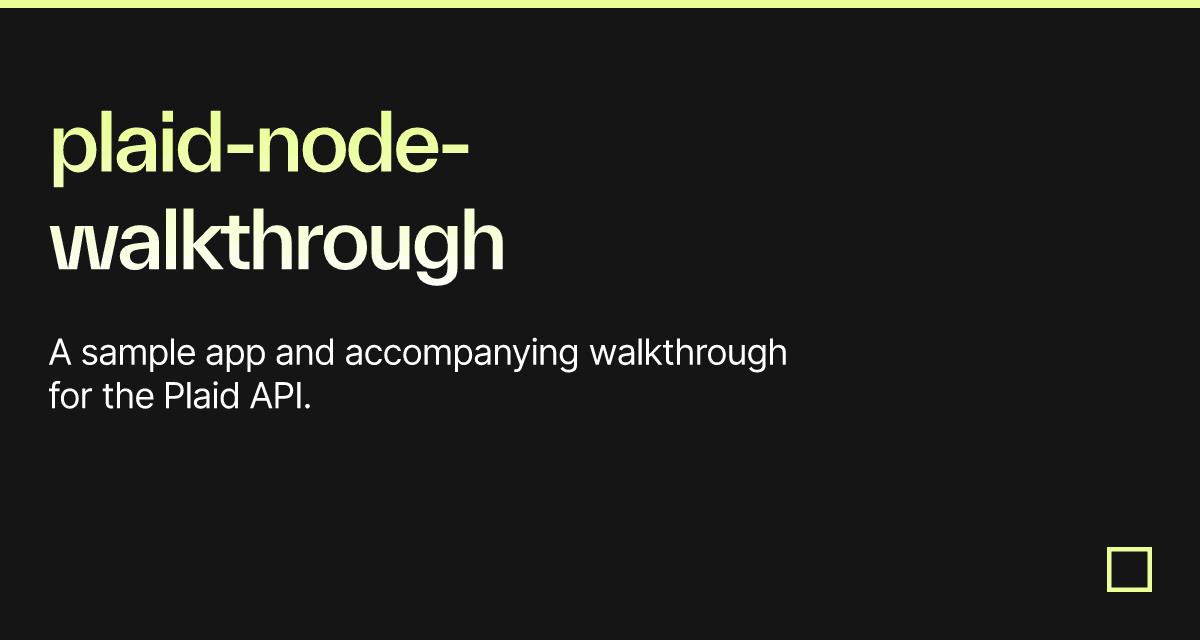 plaid-node-walkthrough