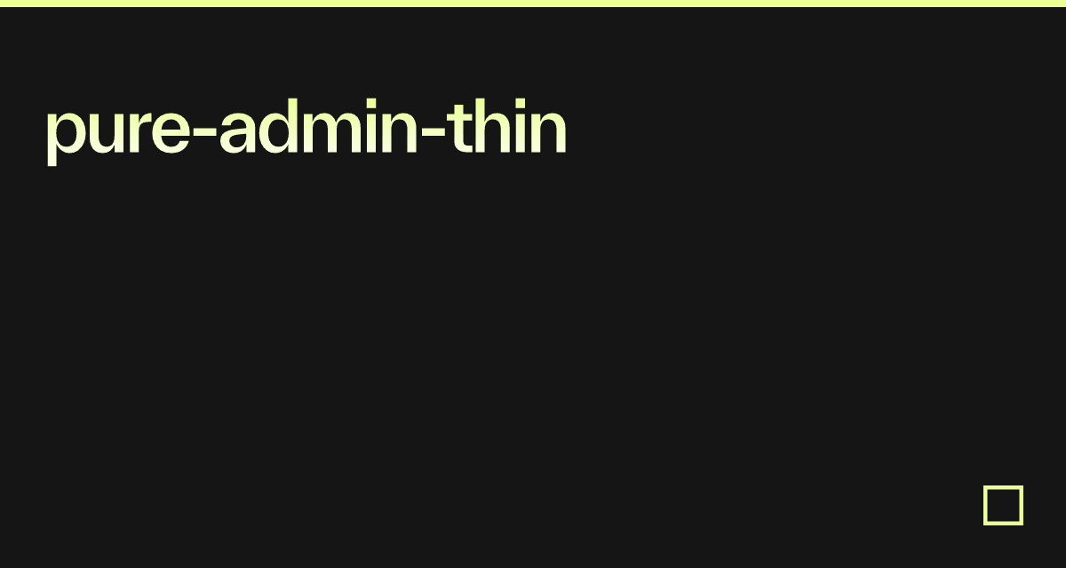 pure-admin-thin