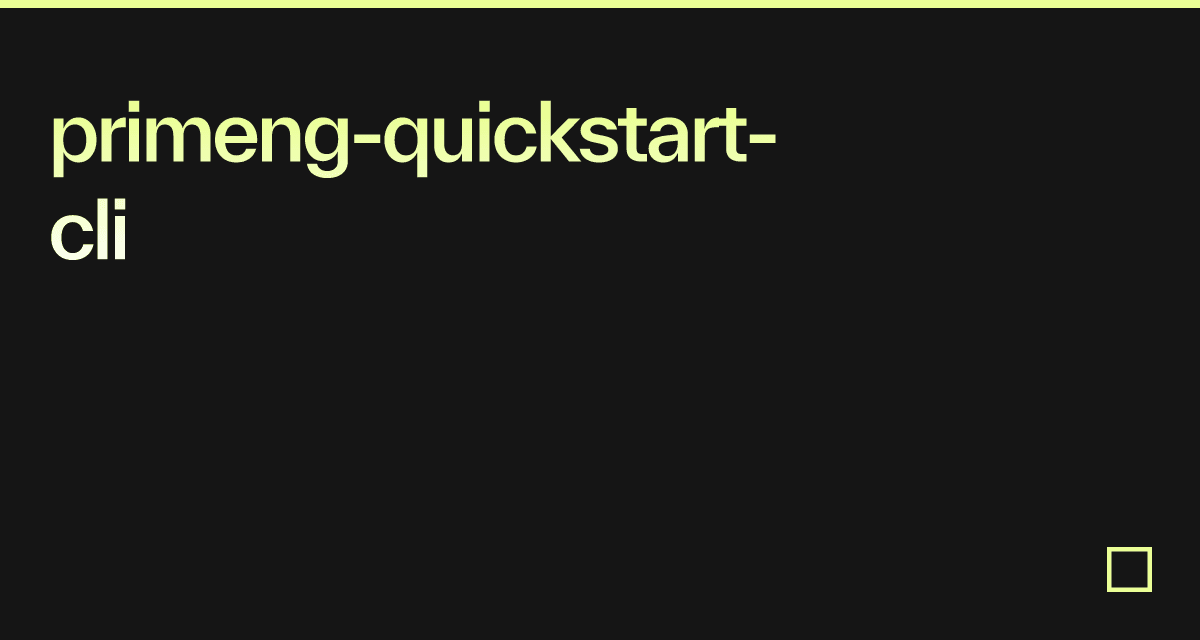 primeng-quickstart-cli
