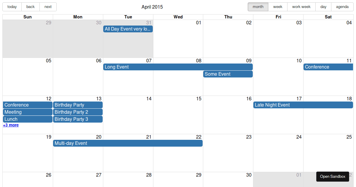 React Big Calendar Example