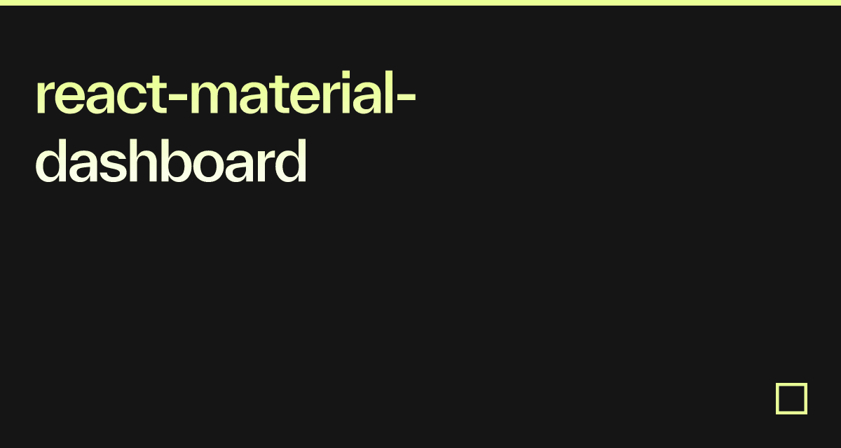 react-material-dashboard