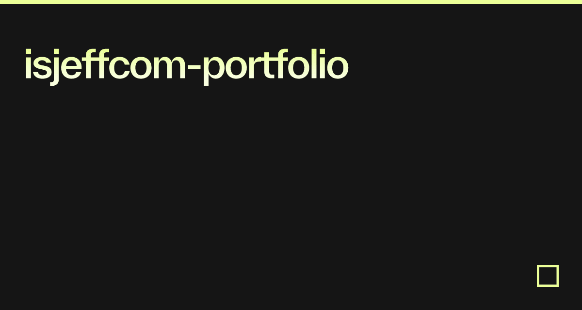 isjeffcom-portfolio