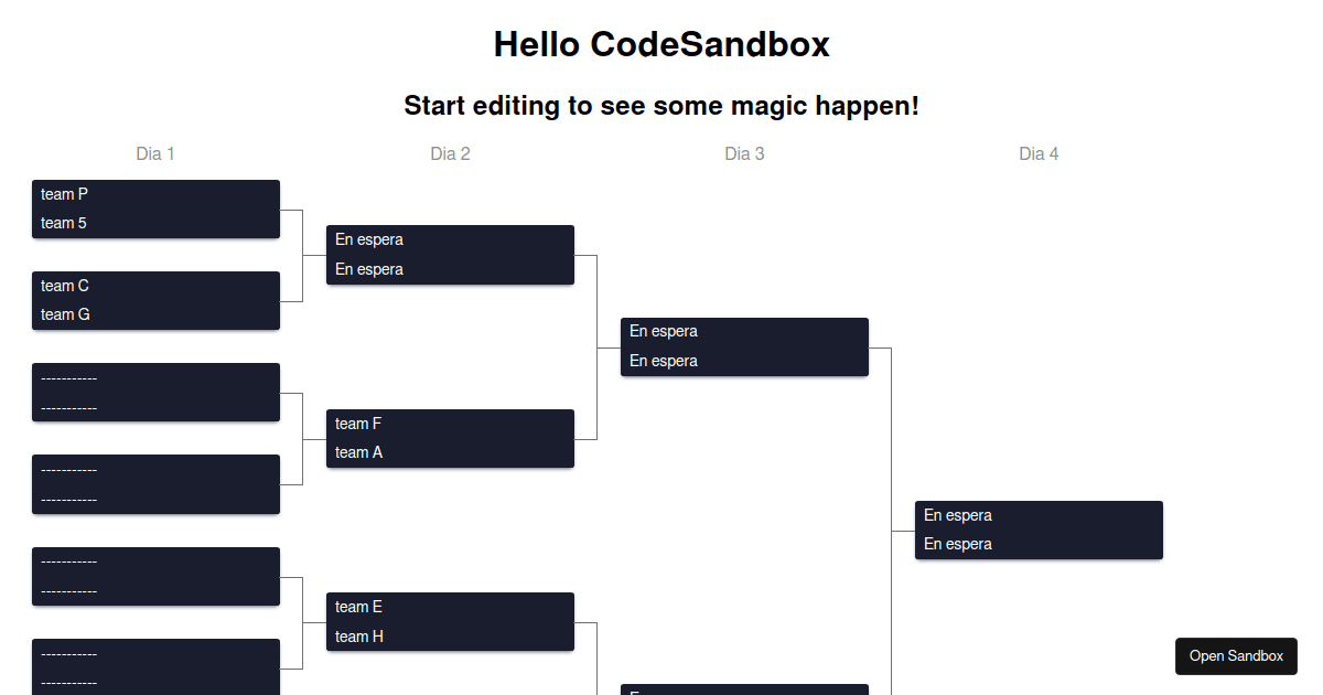 tournament-generator examples - CodeSandbox