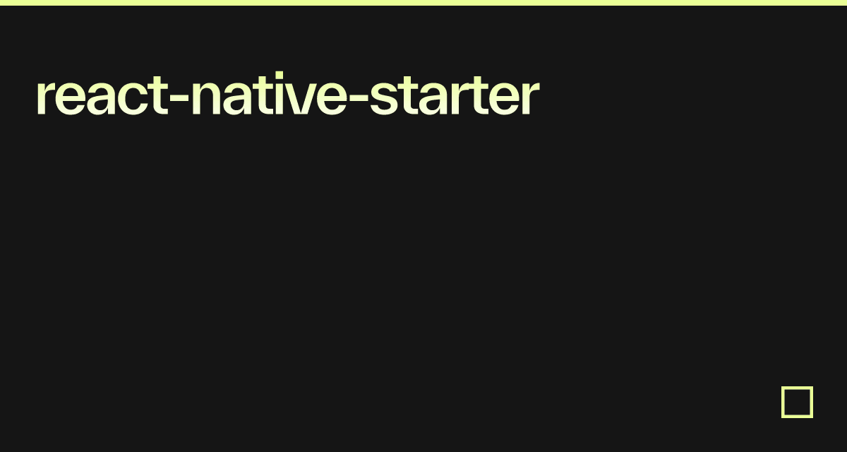 react-native-starter