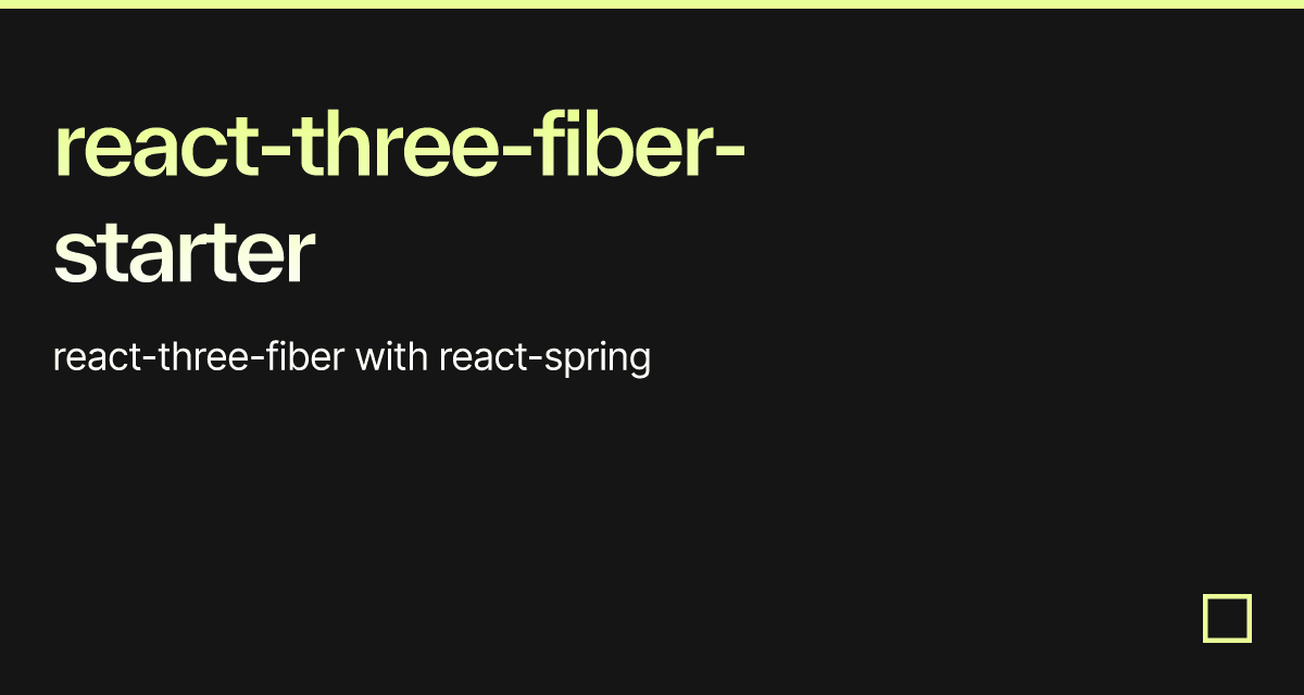 react-three-fiber-starter