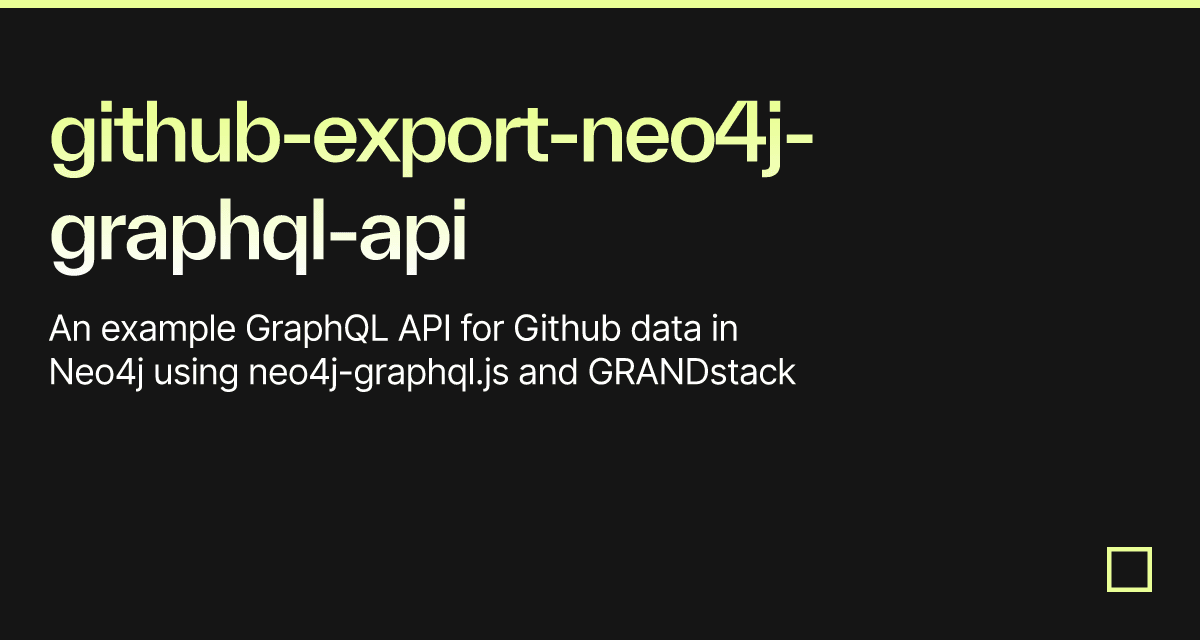 github-export-neo4j-graphql-api
