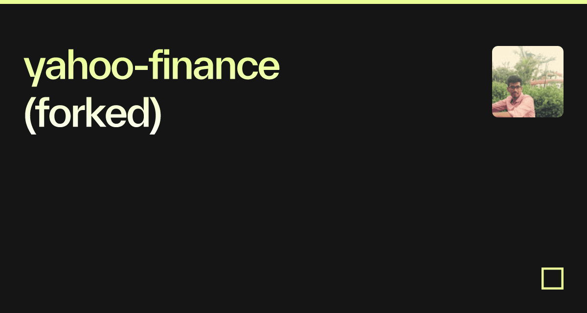 yahoo-finance (forked)