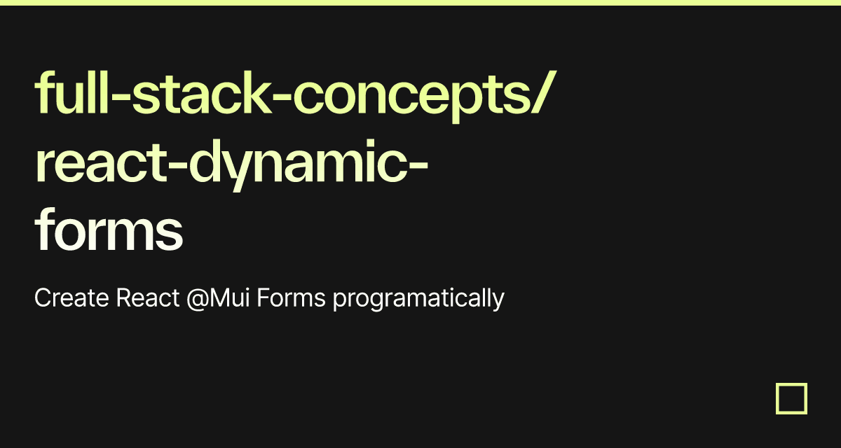 full-stack-concepts/react-dynamic-forms