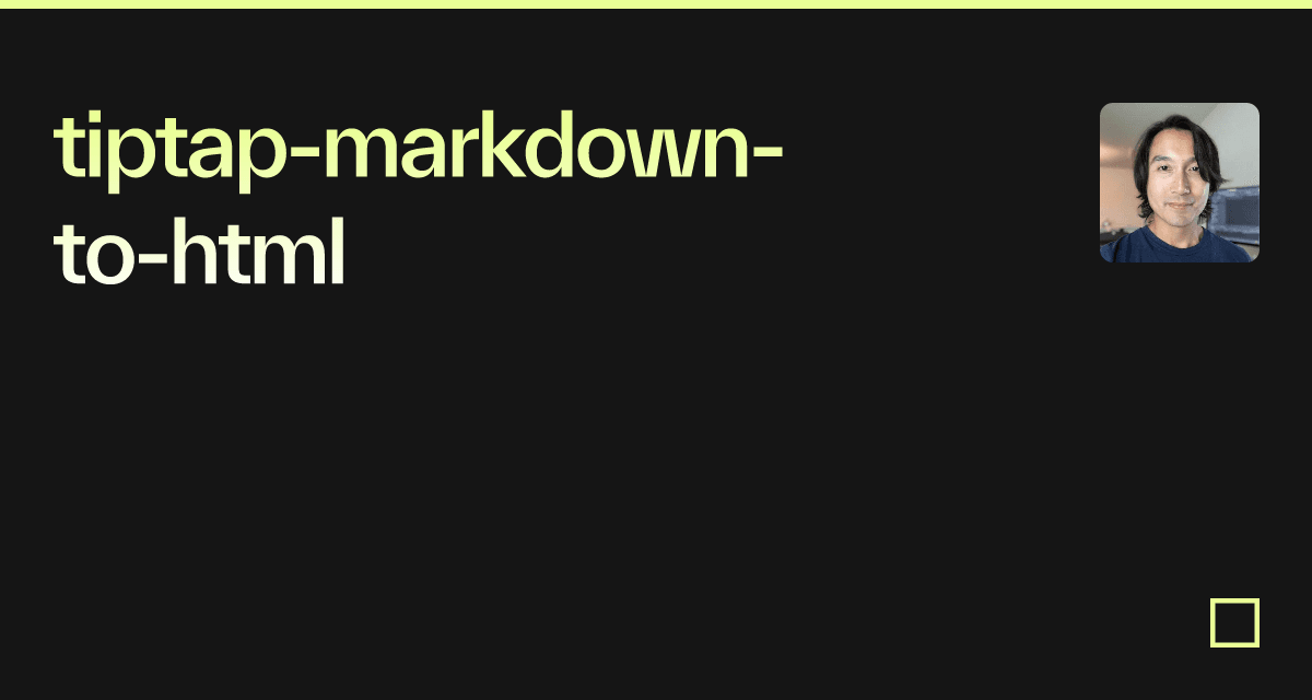 tiptap-markdown-to-html