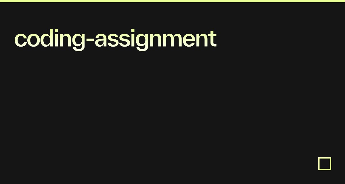 coding-assignment