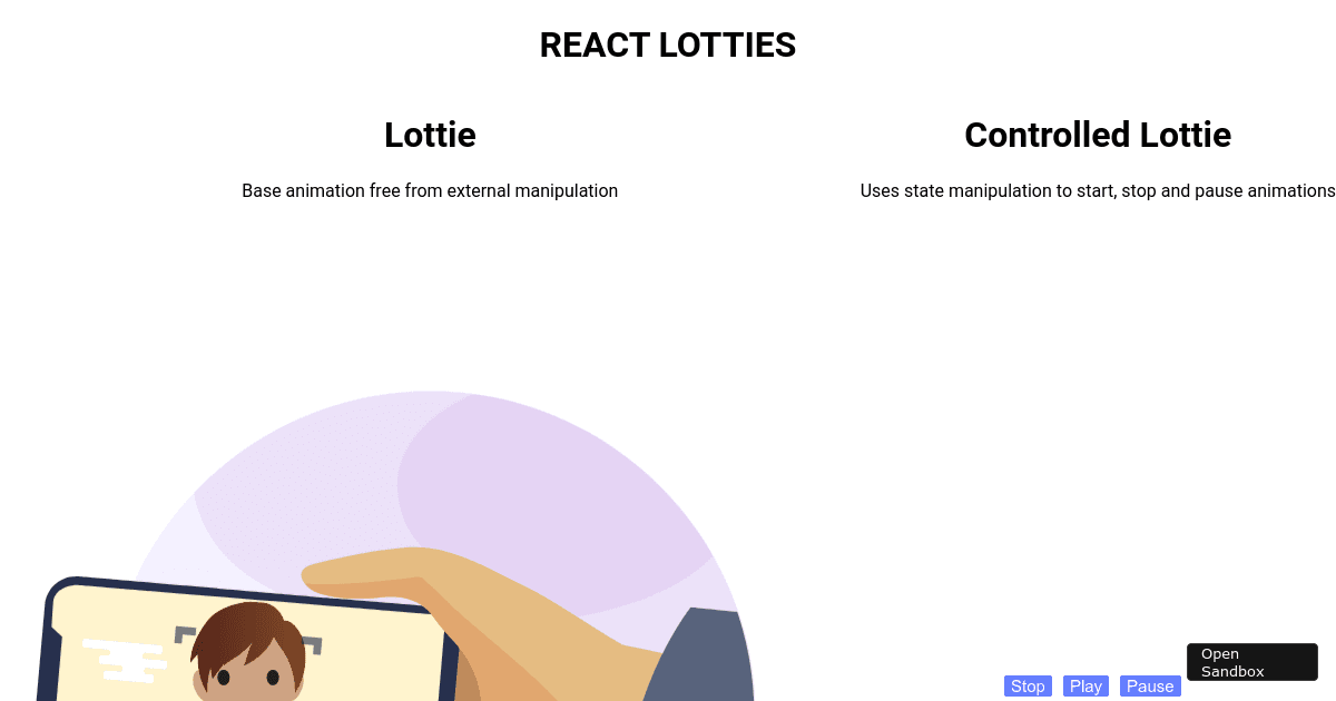 react-lottie-light examples - CodeSandbox