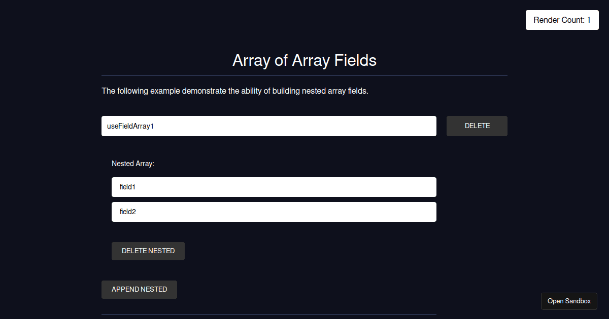 React Hook Form - useFieldArray nested arrays