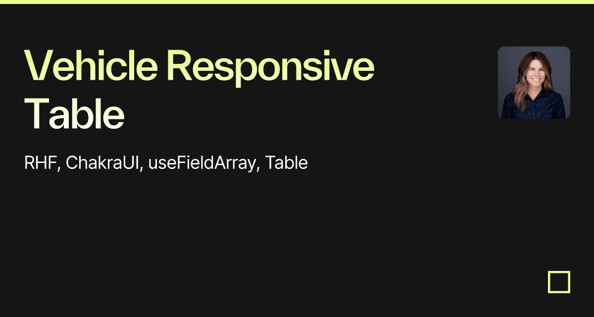 Vehicle Responsive Table