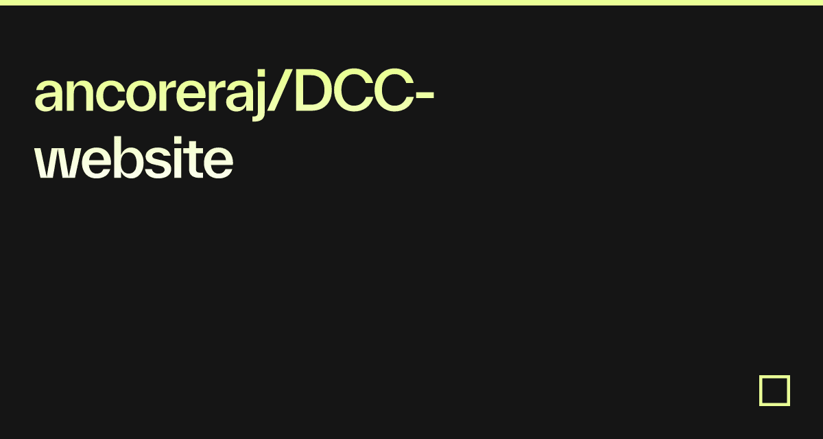ancoreraj/DCC-website